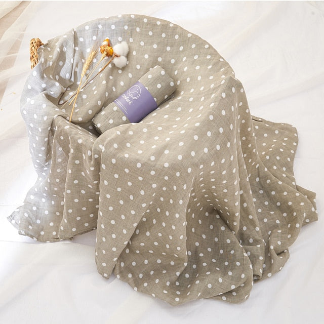 100% Cotton 2 Layers Newborn Baby Swaddle-MamaToddler-Polka Dot-110X120cm-Mama Toddler