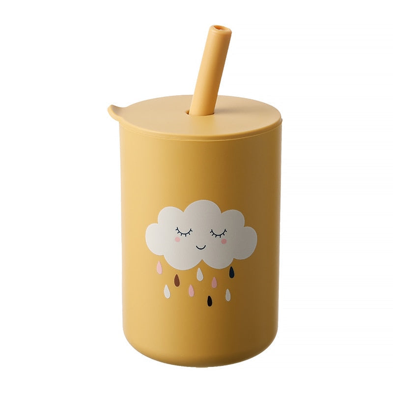 150ML Food Grade Silicone Feeding Cups For Toddlers-MamaToddler-Cloud Rain Yellow-Mama Toddler