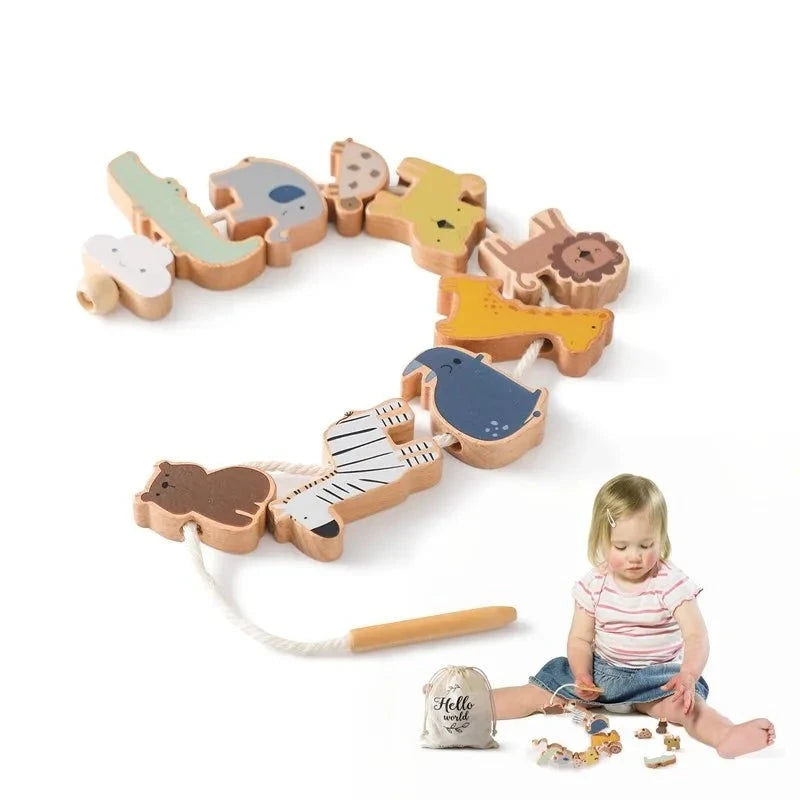 Animal Stringing Threading Wooden Toy For Babies – MamaToddler