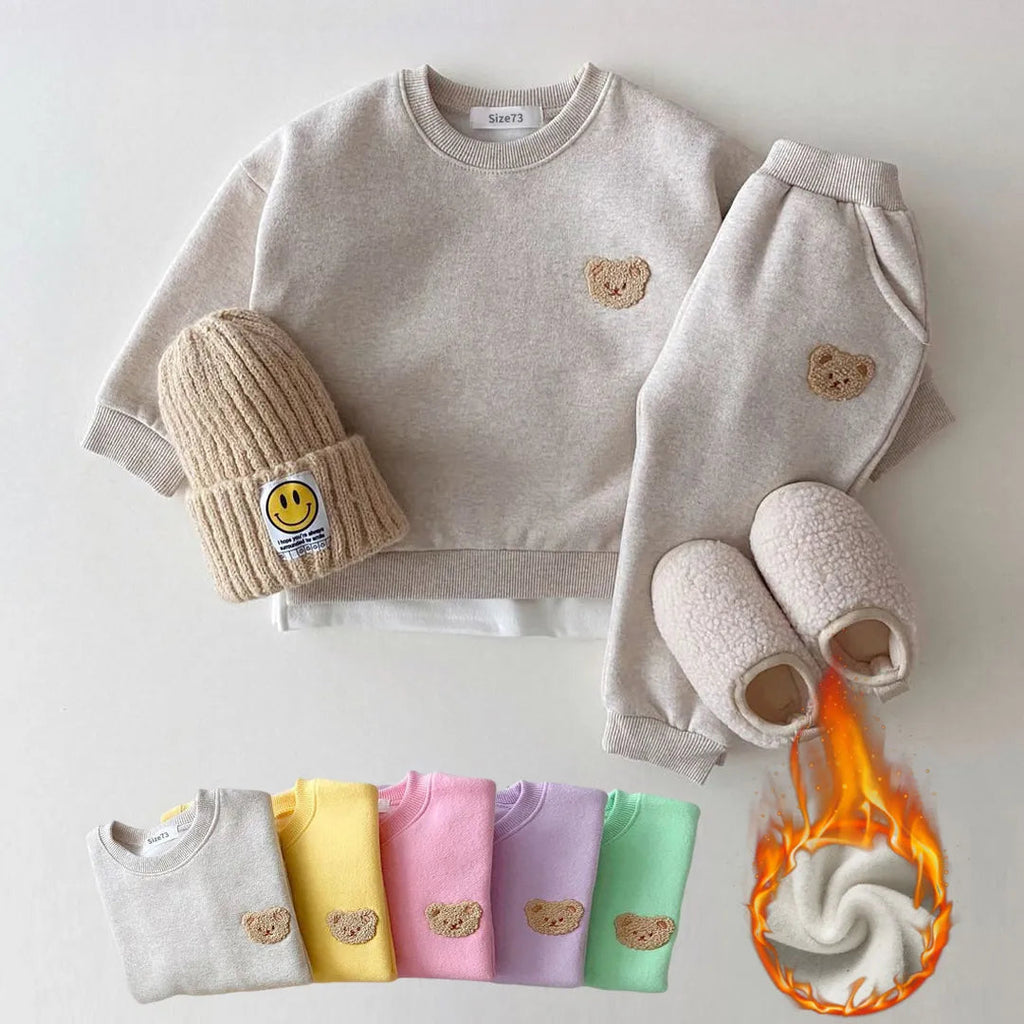 Bear Fleece Lined Winter Set-MamaToddler-Gray-6-12 Months-Mama Toddler
