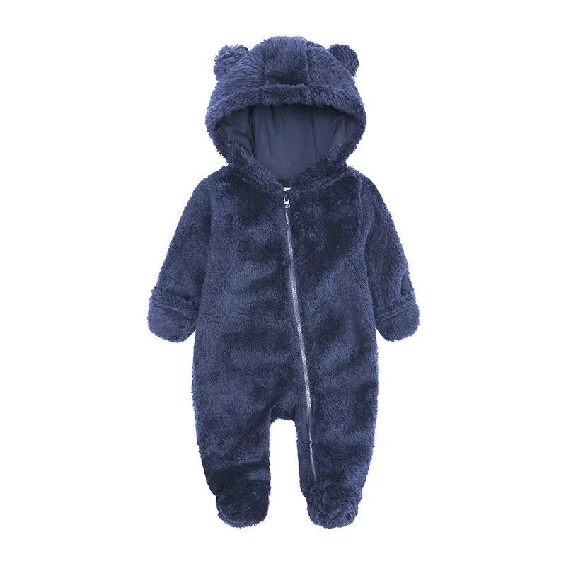 Cute Bear Winter Long Sleeves Romper-Mama Toddler-Blue-0-3 Months-Mama Toddler