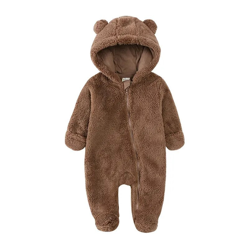 Cute Bear Winter Long Sleeves Romper-Mama Toddler-Brown-0-3 Months-Mama Toddler