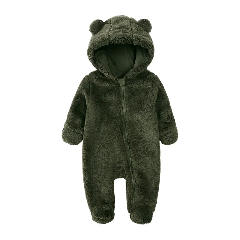 Cute Bear Winter Long Sleeves Romper-Mama Toddler-Green-0-3 Months-Mama Toddler