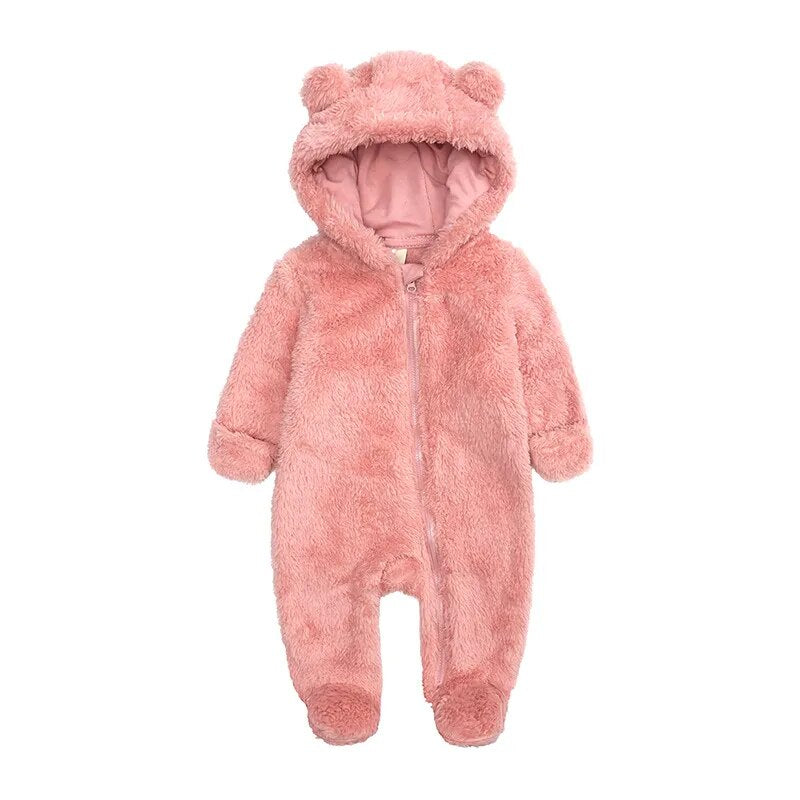 Cute Bear Winter Long Sleeves Romper-Mama Toddler-Salmon-0-3 Months-Mama Toddler