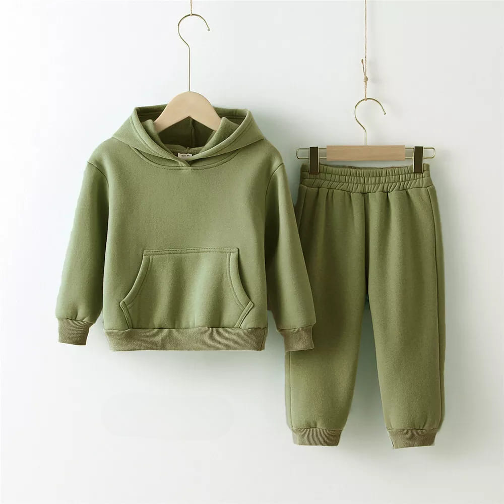 Fleece Tracksuit for Kids-MamaToddler-Army Green-12-18 Months-Mama Toddler