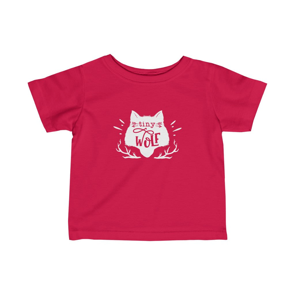 Kids - Tiny Wolf T-Shirt-Kids clothes-Printify-Red-6M-Mama Toddler