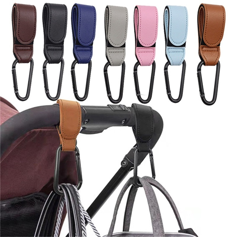 Leatherette Baby Bag Stroller Hook-MamaToddler-Light Blue 2pcs-Mama Toddler