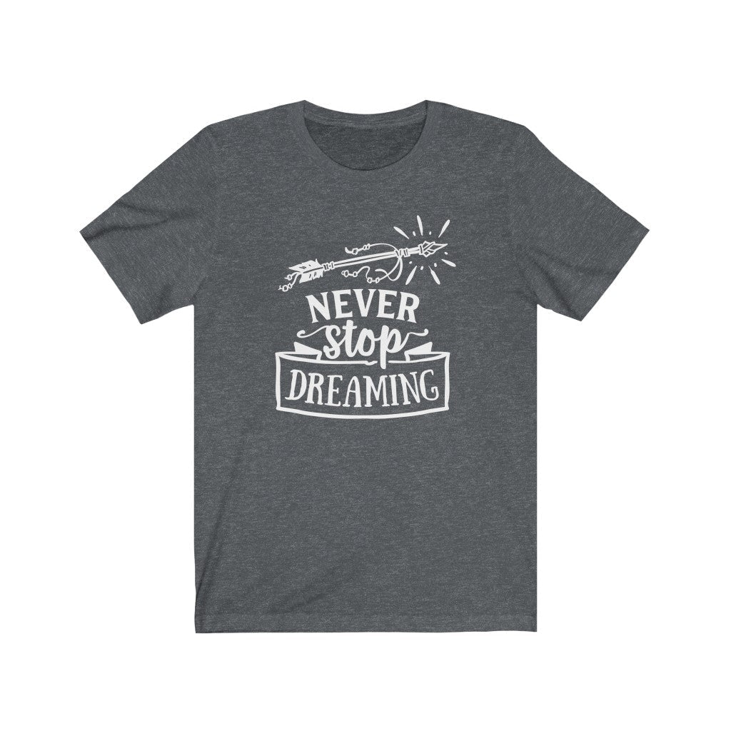 Moms - Never Stop Dreaming T-Shirt-T-Shirt-Printify-Dark Grey Heather-XS-Mama Toddler