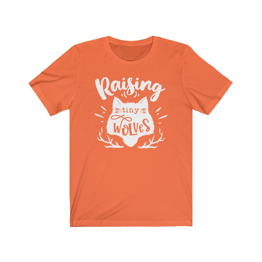 Moms - Raising Tiny Wolves T-Shirt-T-Shirt-Printify-Orange-XS-Mama Toddler