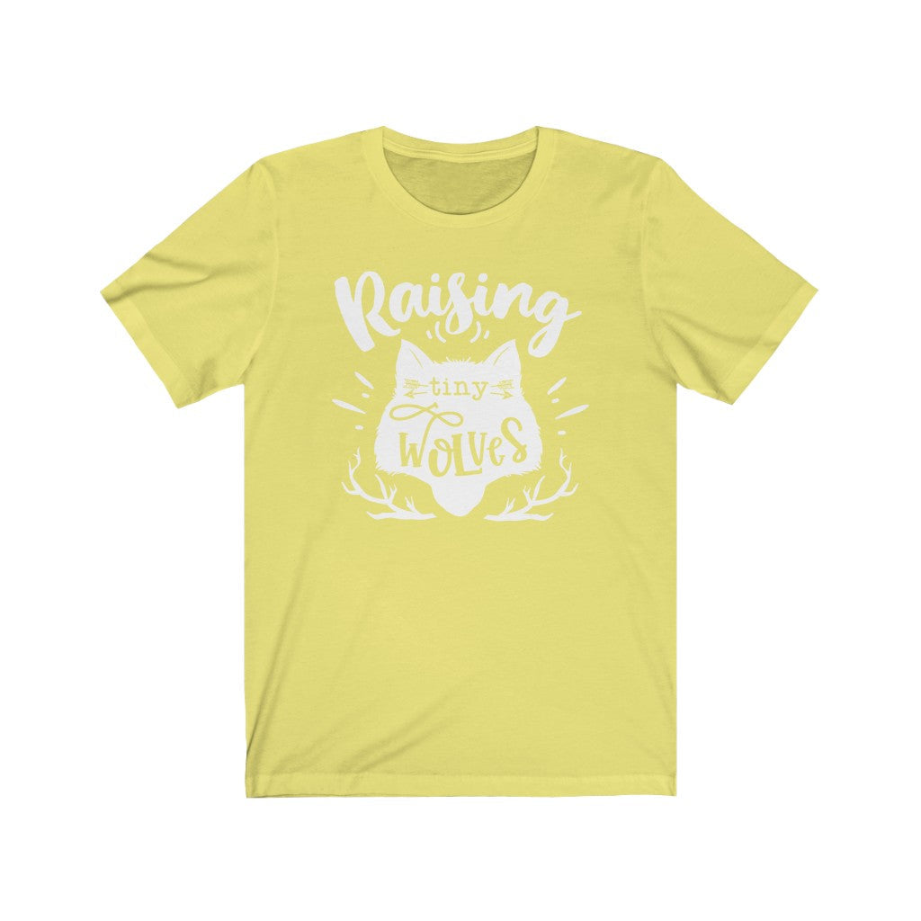 Moms - Raising Tiny Wolves T-Shirt-T-Shirt-Printify-Yellow-XS-Mama Toddler