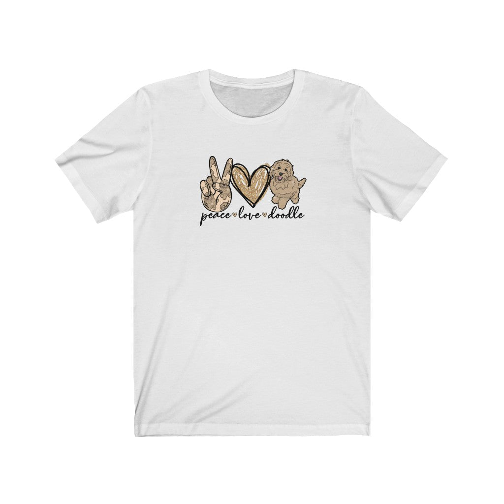 Peace Love Doodle T-Shirt-T-Shirt-Printify-White-XS-Mama Toddler