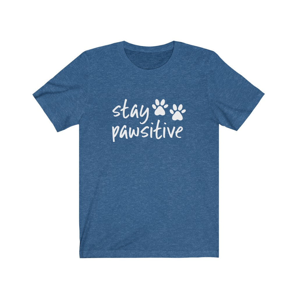 Stay Pawsitive T-Shirt-T-Shirt-Printify-Heather True Royal-XS-Mama Toddler