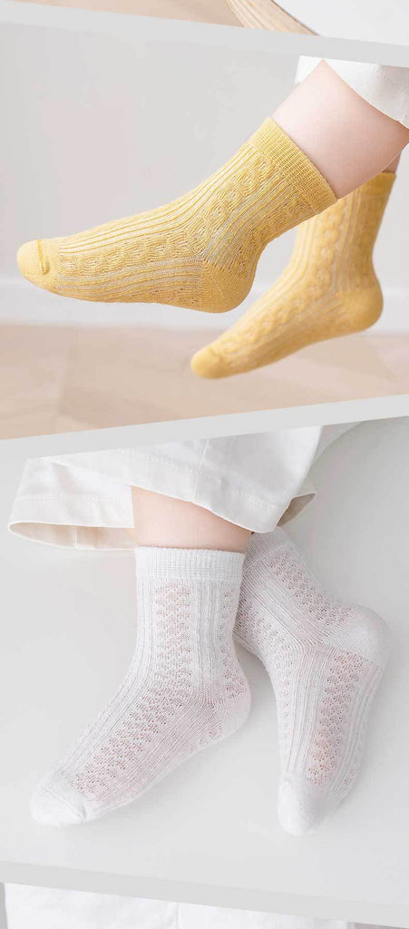 5 Pairs Cotton Mesh Breathable Socks for 1-12 Years Old-Mama Toddler-Crown 1-1-3 Years Old-Mama Toddler