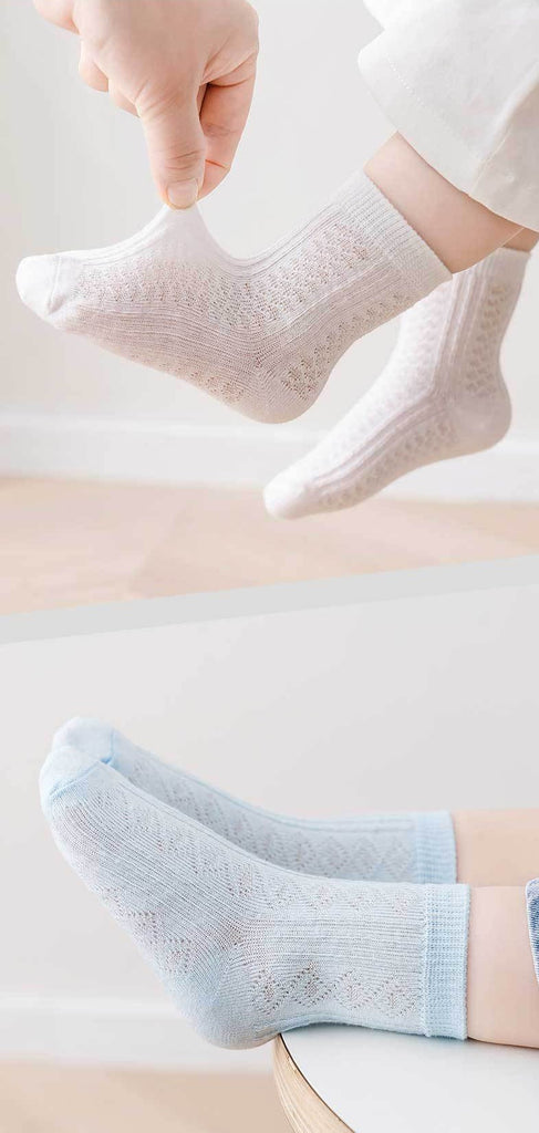 5 Pairs Cotton Mesh Breathable Socks for 1-12 Years Old-Mama Toddler-Crown 1-1-3 Years Old-Mama Toddler