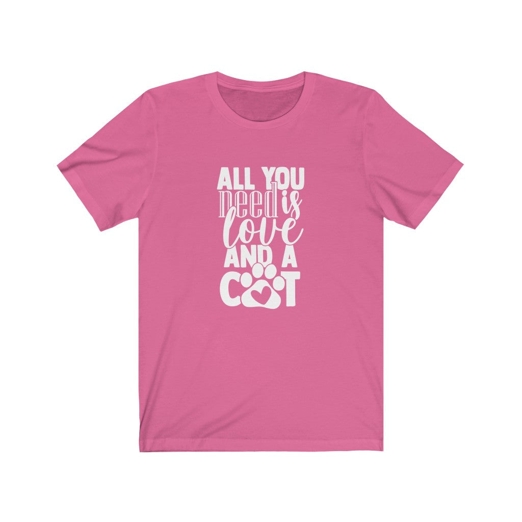 All You Need Is Love And A Cat T-Shirt-T-Shirt-Printify-Charity Pink-S-Mama Toddler