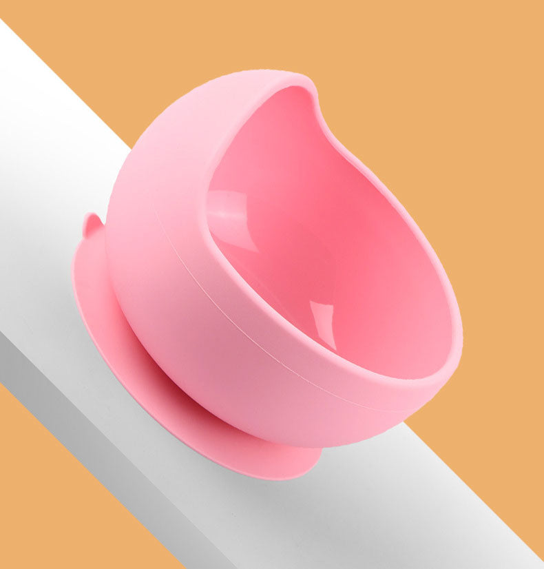 Baby Feeding Wooden Handle Silicone Spoon & Suction Bowl-Mama Toddler-Pink Spoon-Mama Toddler