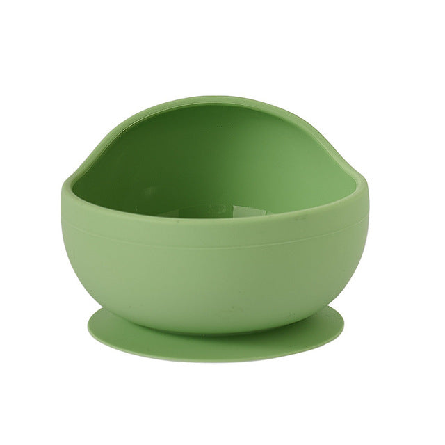 Baby Feeding Wooden Handle Silicone Spoon & Suction Bowl-Mama Toddler-Light Green Bowl-Mama Toddler