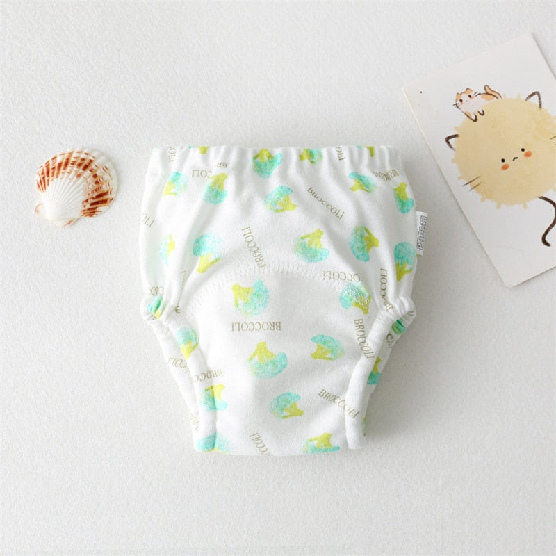 Cartoon Animal Printed Cotton Waterproof Diaper-MamaToddler-Broccoli-7.5 KG-Mama Toddler