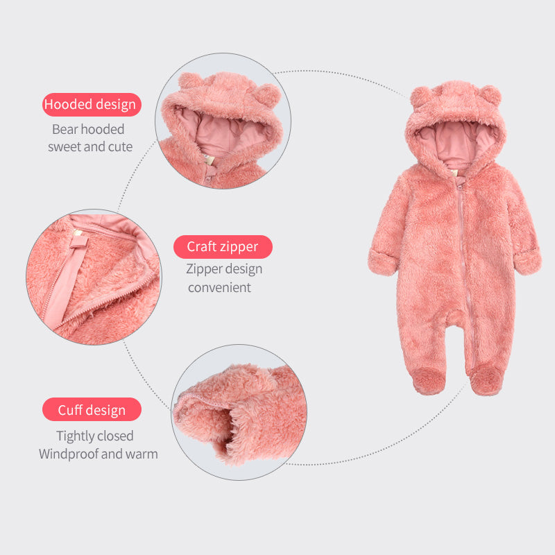 Cute Bear Winter Long Sleeves Romper-Mama Toddler-Blue-0-3 Months-Mama Toddler