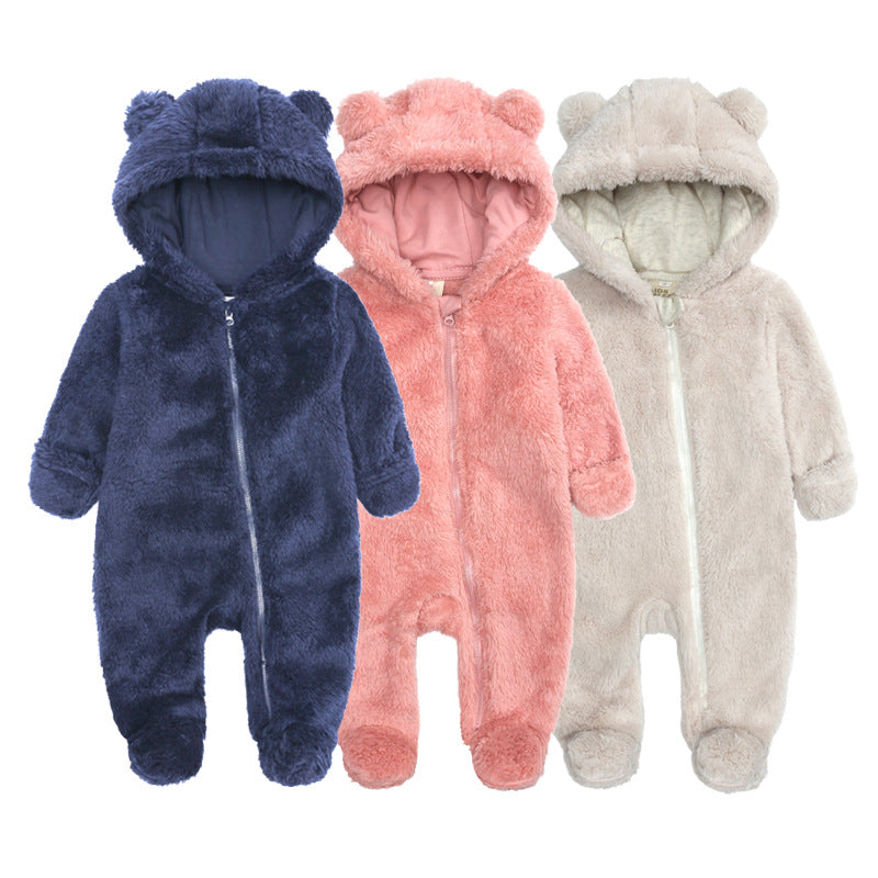 Cute Bear Winter Long Sleeves Romper-Mama Toddler-Blue-0-3 Months-Mama Toddler