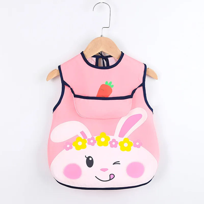 Cute Cartoon Sleeveless Baby Bibs-MamaToddler-Bunny - Light Pink-0-3 Years-Mama Toddler