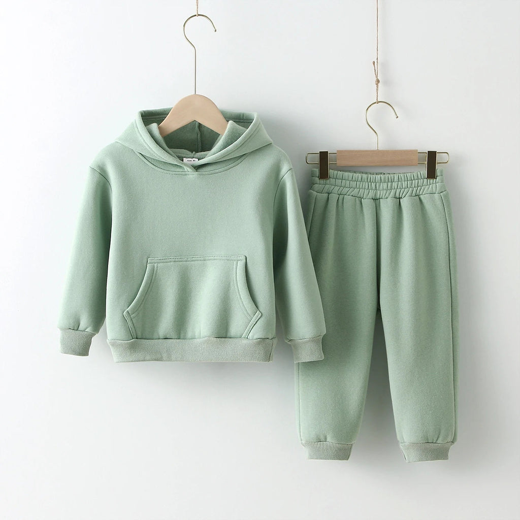 Fleece Tracksuit for Kids-MamaToddler-Mintish Green-12-18 Months-Mama Toddler