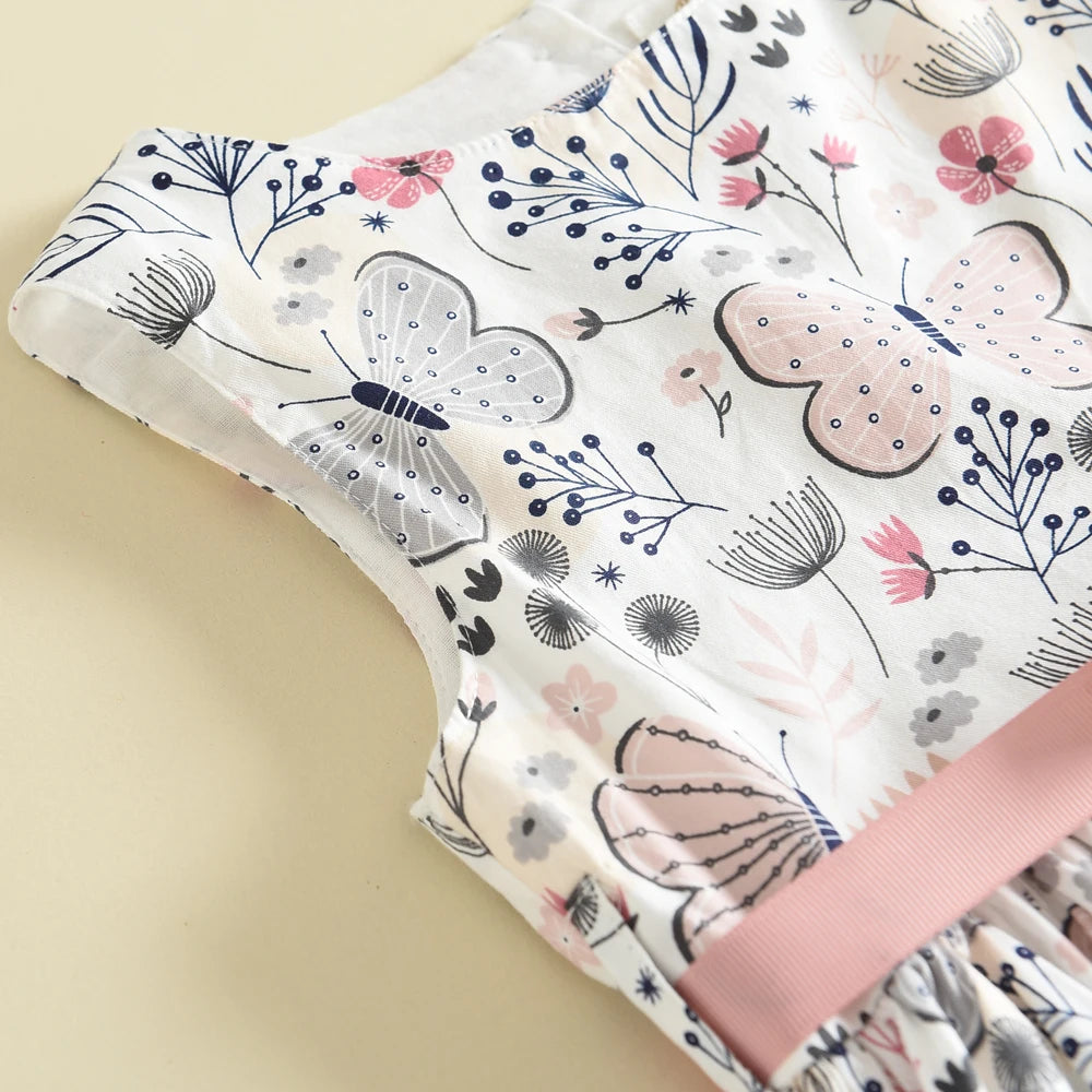 Floral Princess Summer Dress with Ribbon Bow-MamaToddler-Pink-3 Years-Mama Toddler