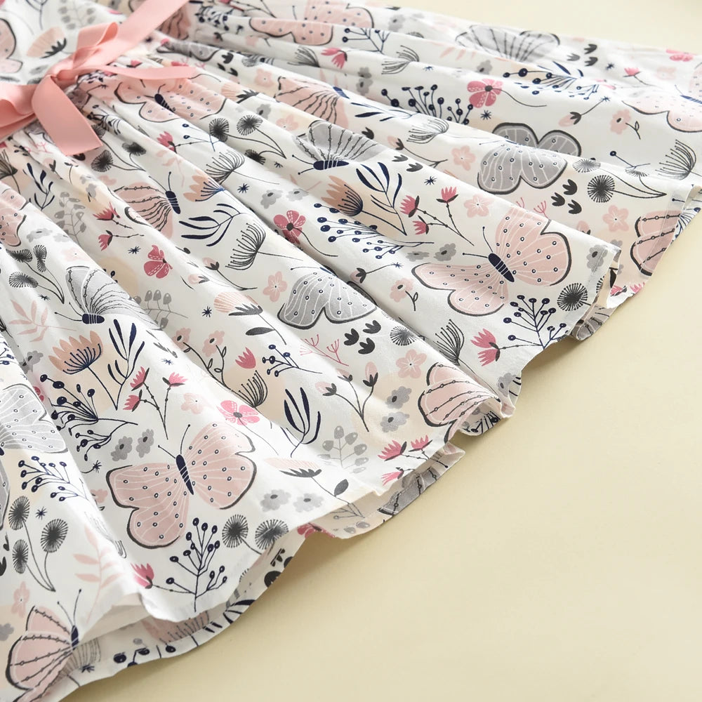 Floral Princess Summer Dress with Ribbon Bow-MamaToddler-Pink-3 Years-Mama Toddler