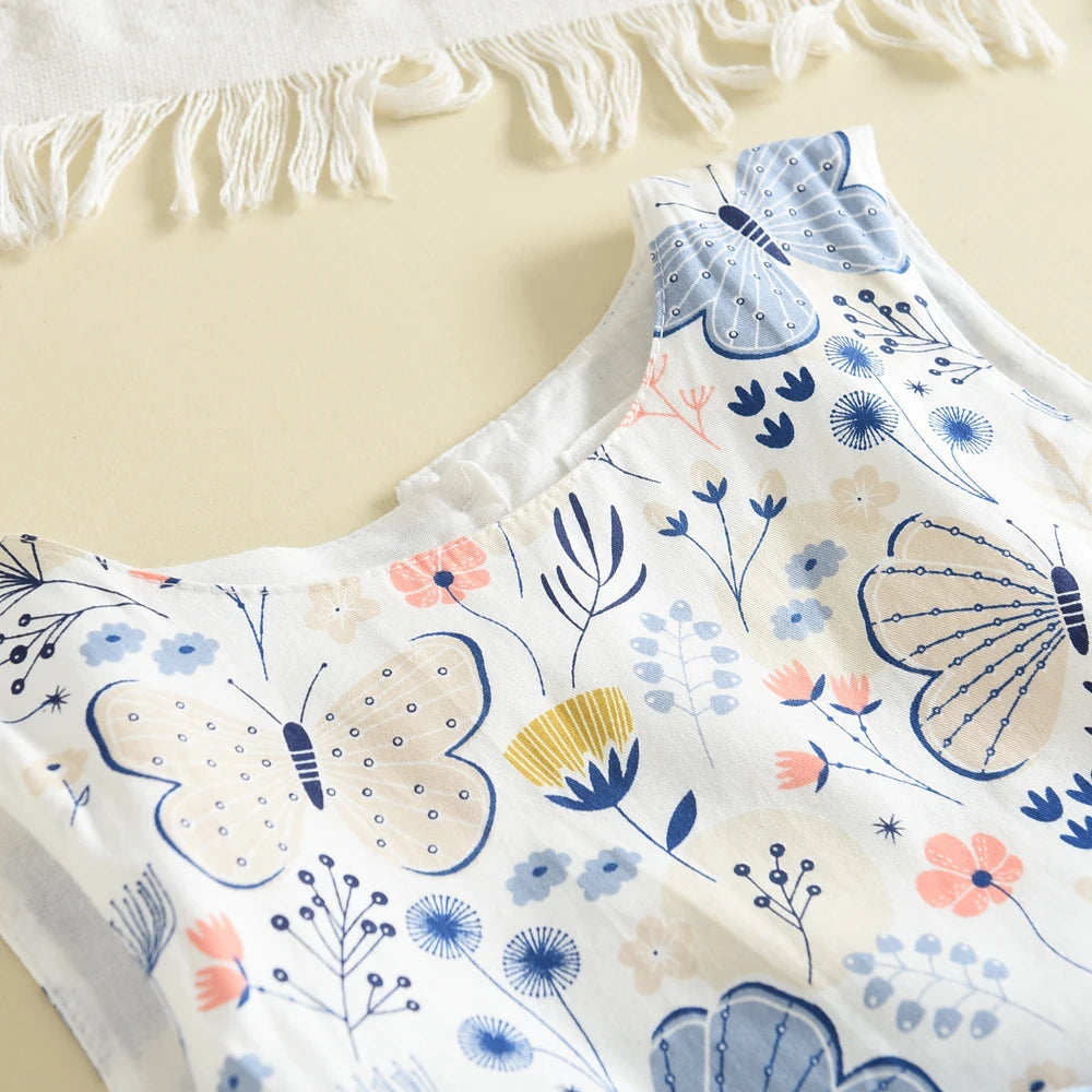 Floral Princess Summer Dress with Ribbon Bow-MamaToddler-Pink-3 Years-Mama Toddler