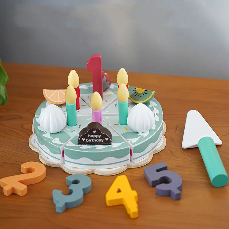 Kids Wooden Kitchen Playhouse-MamaToddler-Birthday Cake Set-Mama Toddler