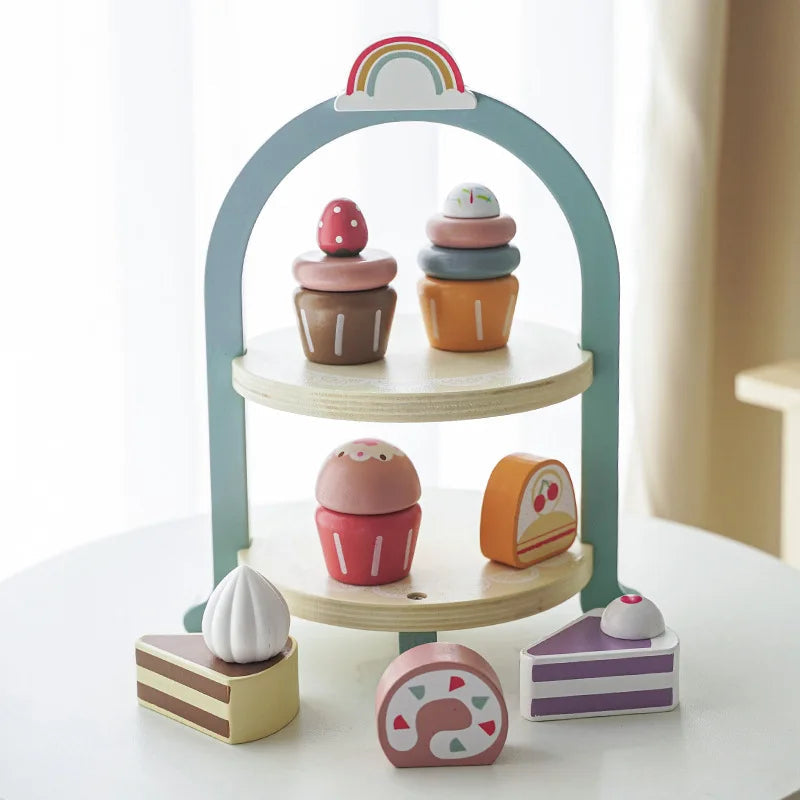 Kids Wooden Kitchen Playhouse-MamaToddler-High Tea Cake Set-Mama Toddler