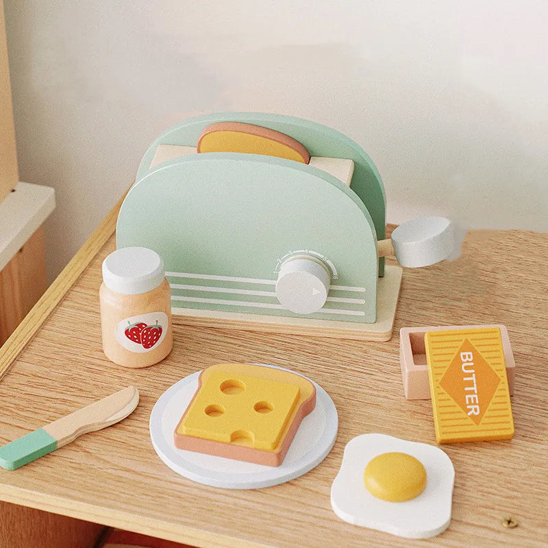 Kids Wooden Kitchen Playhouse-MamaToddler-Toaster Set-Mama Toddler