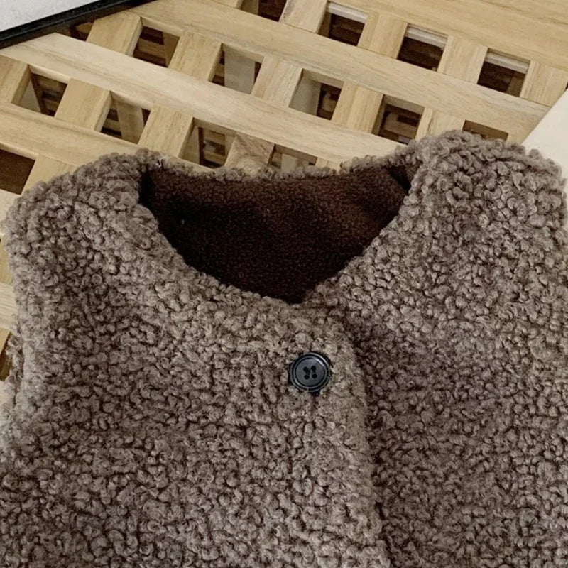 Lamb Wool Velvet Baby Vest-MamaToddler-Black-1-2 Years-Mama Toddler