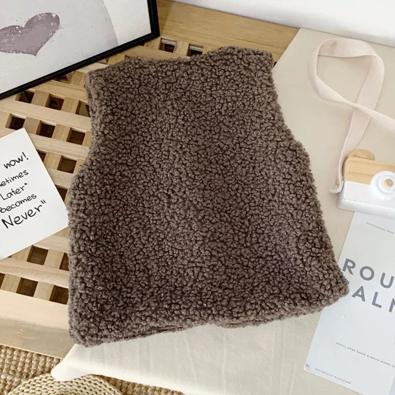 Lamb Wool Velvet Baby Vest-MamaToddler-Black-1-2 Years-Mama Toddler