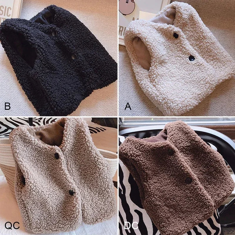 Lamb Wool Velvet Baby Vest-MamaToddler-Black-1-2 Years-Mama Toddler