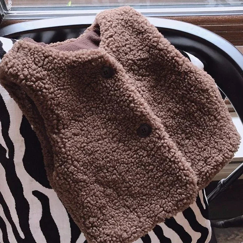 Lamb Wool Velvet Baby Vest-MamaToddler-Brown-1-2 Years-Mama Toddler