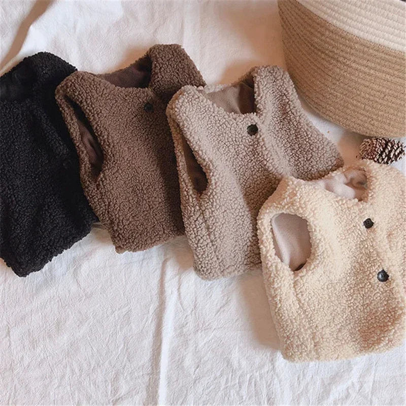 Lamb Wool Velvet Baby Vest-MamaToddler-Black-1-2 Years-Mama Toddler