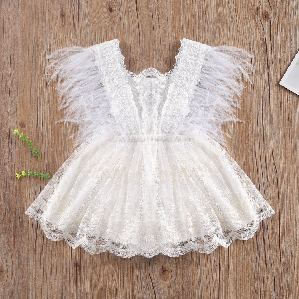 Little Princess Lace Embroidered Dress-MamaToddler-White-0-6 Months-Mama Toddler