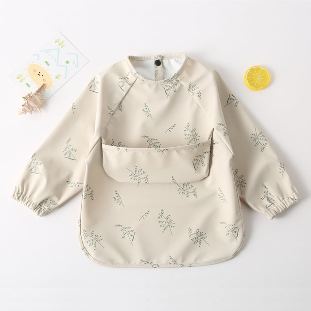 Long Sleeved Waterproof & Washable Baby Bibs For Feeding, Painting, Art & Crafts-Mama Toddler-Branches-For 6-12 Month-Mama Toddler