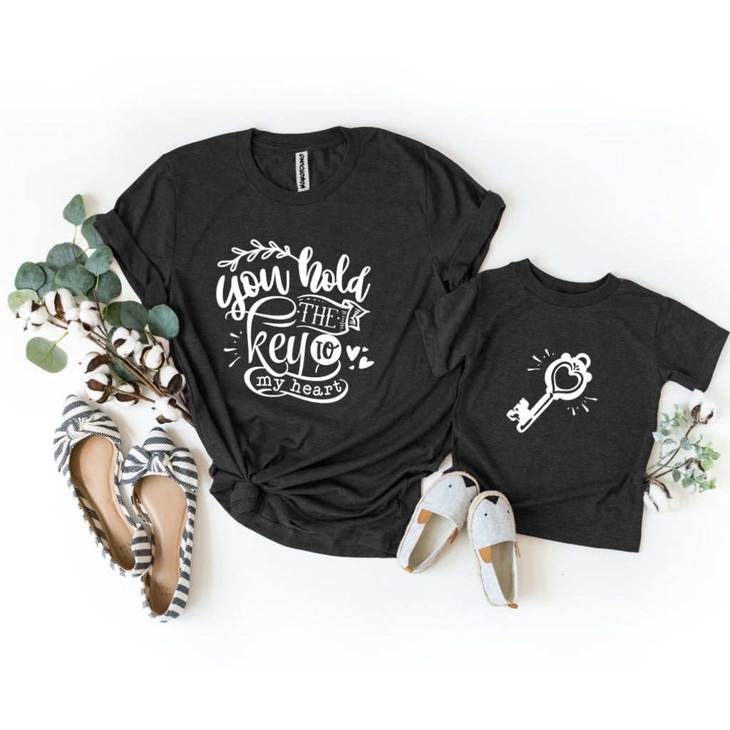 Moms - You Hold The Key T-Shirt-T-Shirt-Printify-Black-XS-Mama Toddler