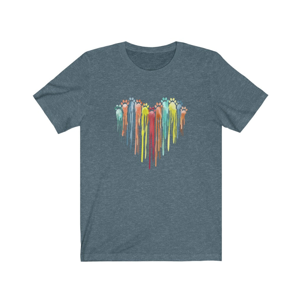 Paws HeART 2 T-Shirt-T-Shirt-Printify-Heather Slate-XS-Mama Toddler