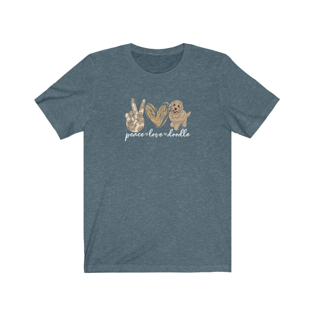 Peace Love Doodle T-Shirt-T-Shirt-Printify-Heather Slate-XS-Mama Toddler