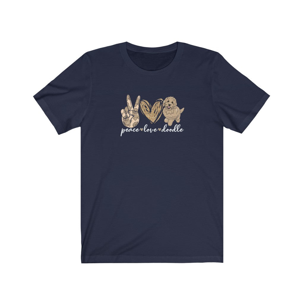 Peace Love Doodle T-Shirt-T-Shirt-Printify-Navy-XS-Mama Toddler