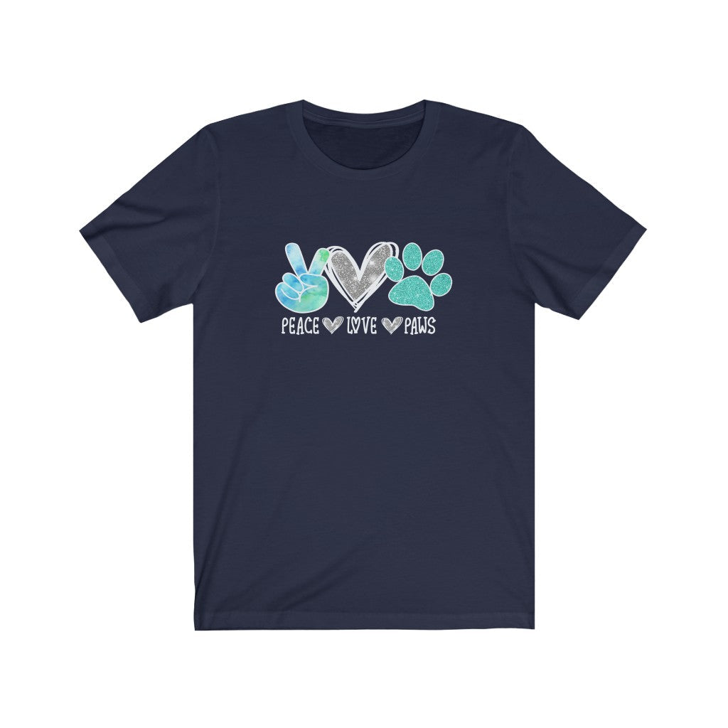 Peace Love Paws T-Shirt-T-Shirt-Printify-Navy-XS-Mama Toddler