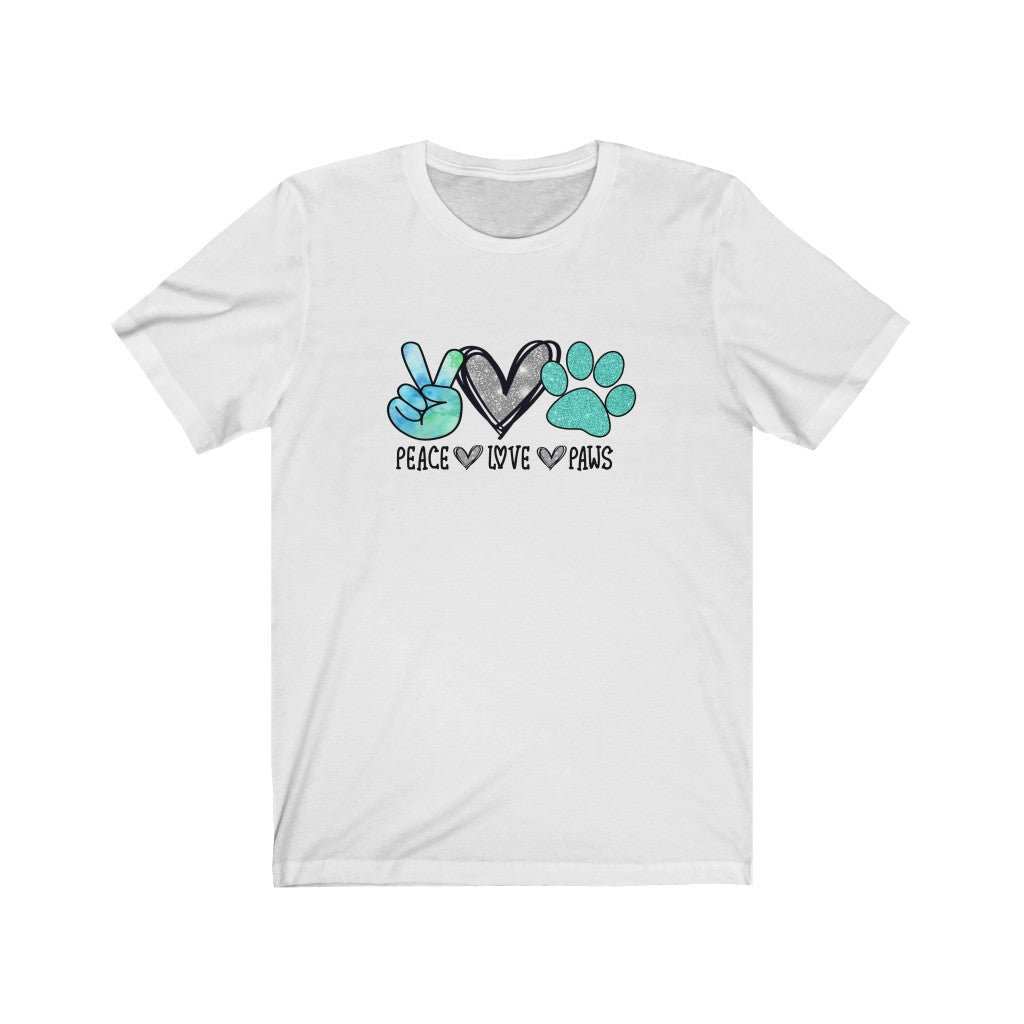 Peace Love Paws T-Shirt-T-Shirt-Printify-White-XS-Mama Toddler