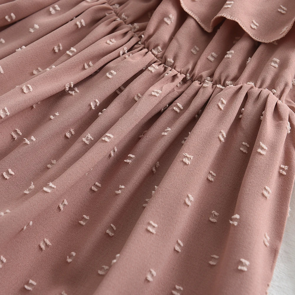 Pink Ruffles Suspender Dress For Kids-MamaToddler-4 Years Old-Mama Toddler