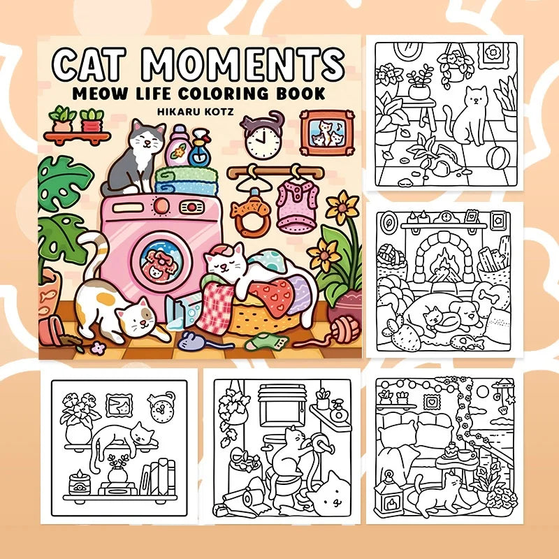 Cat Moments- Meow Life Coloring Book-MamaToddler-Cat Moments-Mama Toddler
