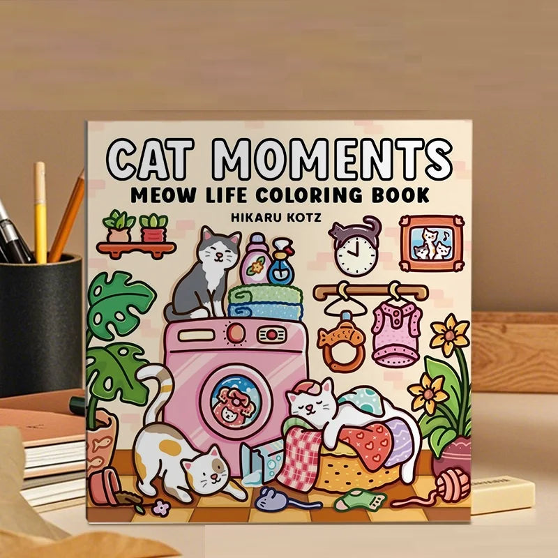 Cat Moments- Meow Life Coloring Book-MamaToddler-Cat Moments-Mama Toddler