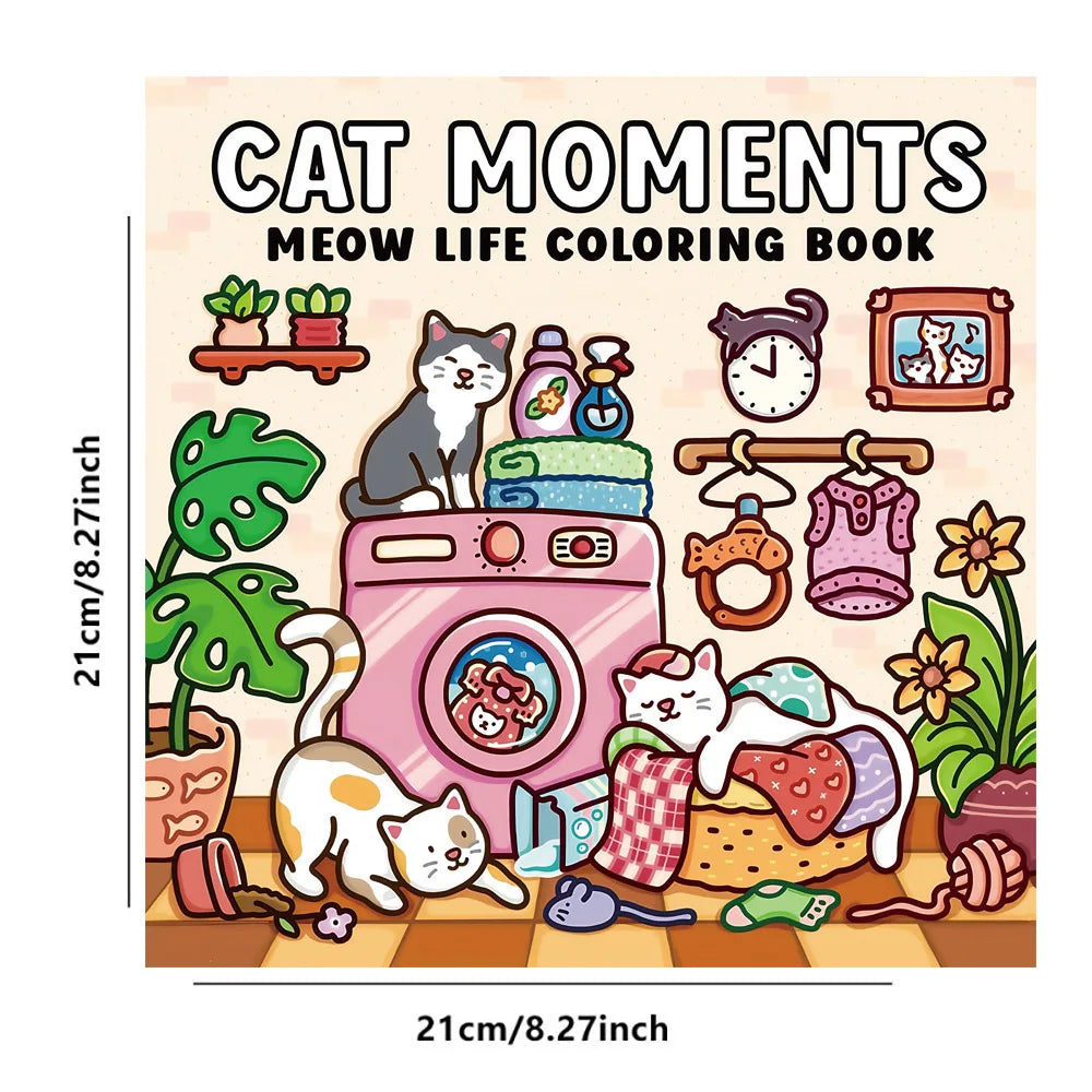 Cat Moments- Meow Life Coloring Book-MamaToddler-Cat Moments-Mama Toddler