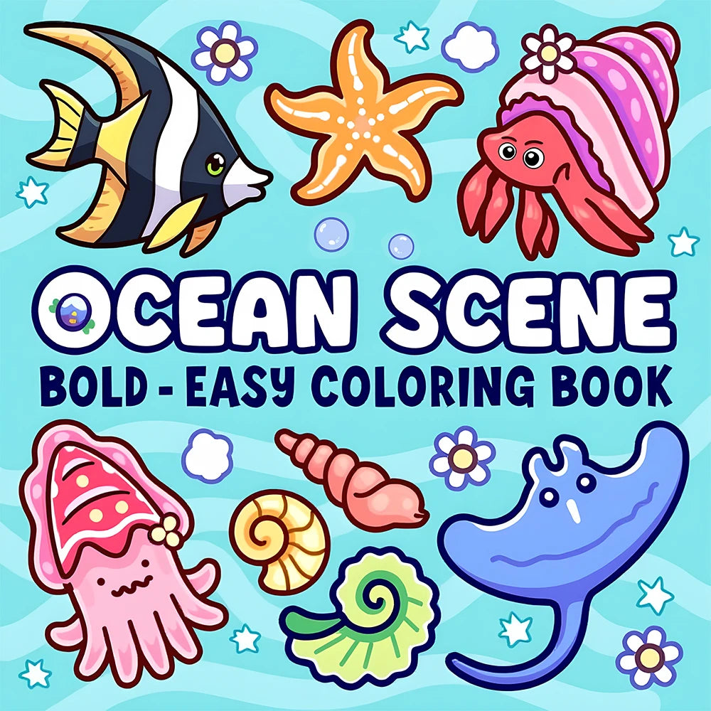Ocean Scene Coloring Book-MamaToddler-Ocean Scene-Mama Toddler